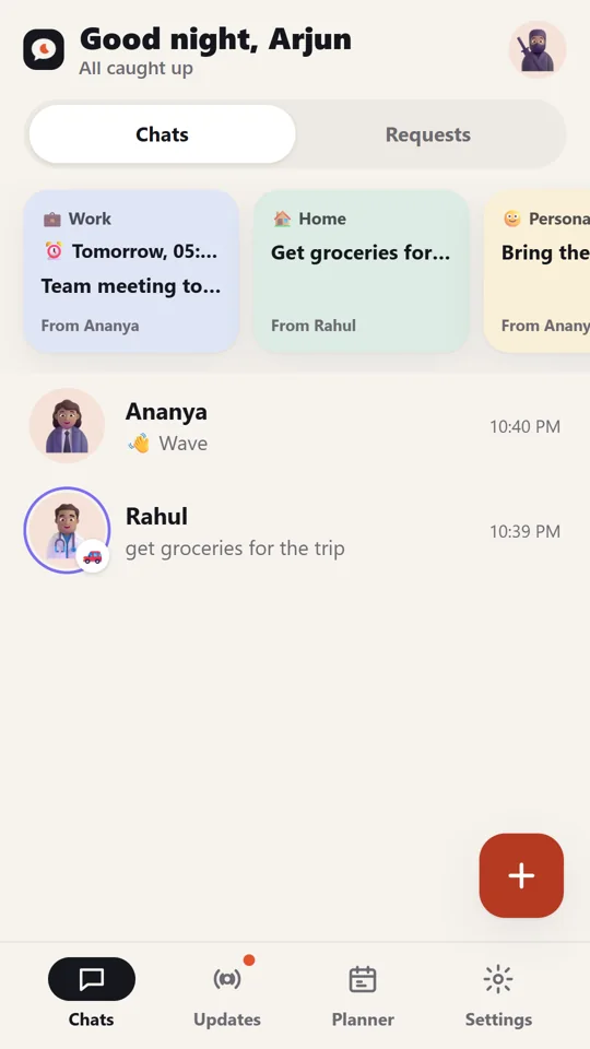 Quiet's chat list