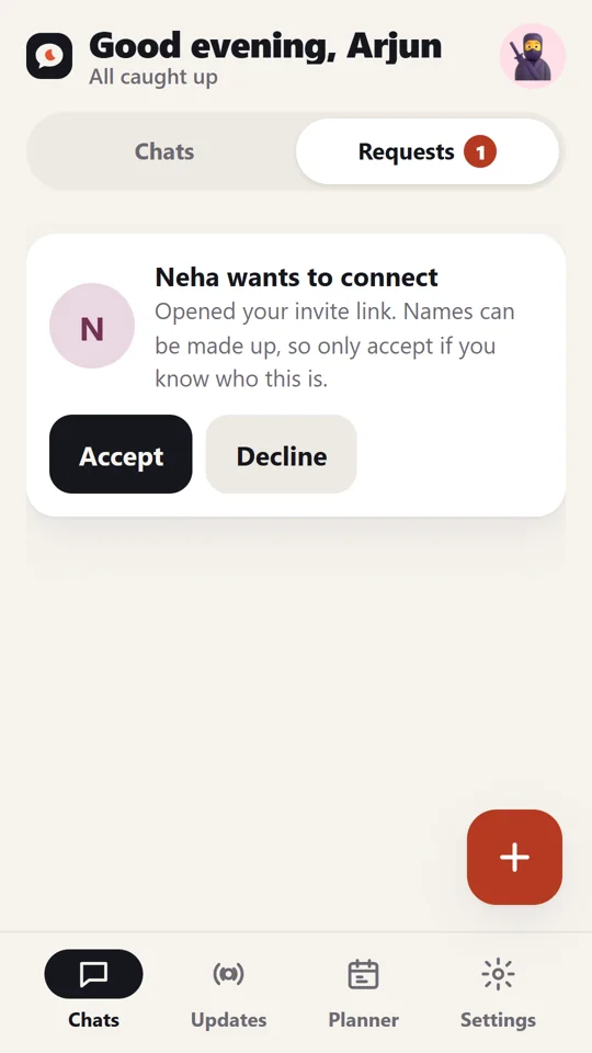 Accept or decline a request